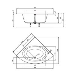 Ideal Standard Eck-Badewanne Connect Air, 1200x1200x465mm, Weiß... IST-E124801 5017830424369 (Abb. 1)
