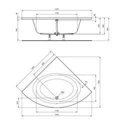 Ideal Standard Eck-Badewanne Connect Air, 1400x1400x465mm, Weiß... IST-E125001 5017830424383 (Abb. 1)