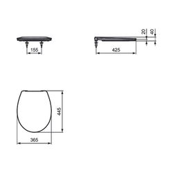 Ideal Standard Wand-T-WC-Kombipaket Eurovit, randlos, mit Softclosing, 355x520x350mm, Weiß... IST-K881201 4015413078092 (Abb. 1)