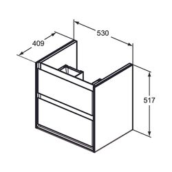 Ideal Standard WT-USchrank Connect Air Cube, 2 Auszüge, 530x409x517mm, Weiß glatt und Hell... IST-E1606KN 5017830534914 (Abb. 1)