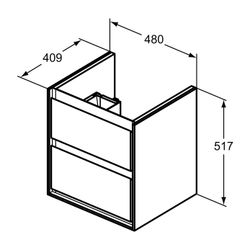 Ideal Standard WT-USchrank Connect Air Cube, 2 Auszüge, 480x409x517mm, Weiß glatt und matt... IST-E1607B2 5017830534945 (Abb. 1)