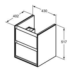 Ideal Standard WT-USchrank Connect Air Cube, 2 Auszüge, 430x402x517mm, Weiß glatt und Hell... IST-E1608KN 5017830534990 (Abb. 1)