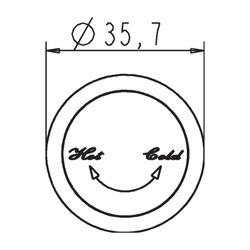 Ideal Standard JADO Zierkappe Hot/Cold Retro für alle Einhebelmischer Chrom... IST-H960527AA 4015234606689 (Abb. 1)