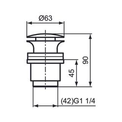 Ideal Standard Design Waschtischablaufventil, Chrom... IST-J3746AA 8023246216181 (Abb. 1)