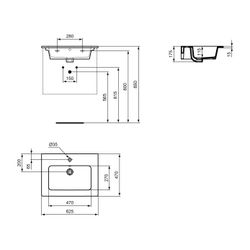 Ideal Standard Waschtisch/Möbel-Paket Connect E, mit Waschtisch 600mm, Weiß/Anthrazit... IST-K8698Y2 4015413027304 (Abb. 1)