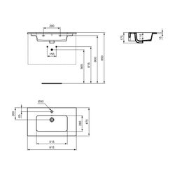 Ideal Standard Waschtisch/Möbel-Paket Connect E, mit Waschtisch 800mm, Weiß/Anthrazit... IST-K8699Y2 4015413027236 (Abb. 1)
