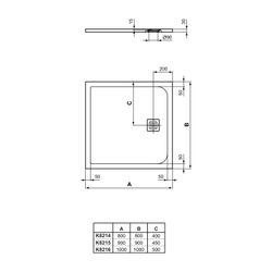 Ideal Standard Rechteck-Brausewanne Ultra Flat S 900x900x30mm, Sandstein... IST-K8215FT 4015413070898 (Abb. 1)