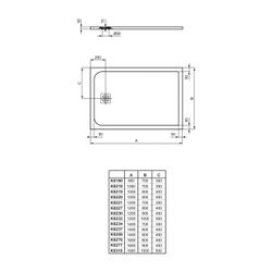 Ideal Standard Rechteck-Brausewanne Ultra Flat S, 1000x700x30mm, Schiefer... IST-K8218FV 4015413071680 (Abb. 1)