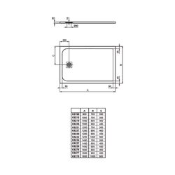 Ideal Standard Rechteck-Brausewanne Ultra Flat S, 1200x900x30mm, Quarzgrau... IST-K8230FS 4015413070638 (Abb. 1)