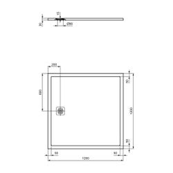 Ideal Standard Rechteck-Brausewanne Ultra Flat S, 1200x1200x30mm, Sandstein... IST-K8318FT 4015413077484 (Abb. 1)