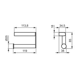 Ideal Standard Papierrollenhalter Connect ohne Deckel Chrom... IST-N1381AA 8014140353669 (Abb. 1)