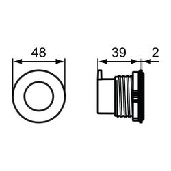 Ideal Standard Betätigungsplatte XS P1 Septa Pro, pneumatischen Auslösung, Chrom... IST-P0109AA 3391500579484 (Abb. 1)