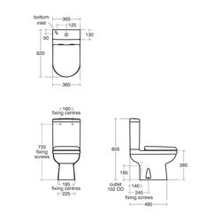 Ideal Standard Wand-WC-Kombipaket Exacto, ohne Spülrand, mit Softclosing, 355x480x350mm, W... IST-R002601 3391500582231 (Abb. 1)