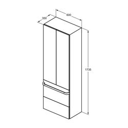 Ideal Standard Tür Tonic II, für Hochschrank, 600mm, Hochglanz hellgrau lackiert... IST-RV131FA 3391500576971 (Abb. 1)