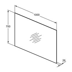 Ideal Standard Spiegel Mirror&Light, 55W, mit Ambientelicht, 1000x26x700mm... IST-T3337BH 8014140447290 (Abb. 1)