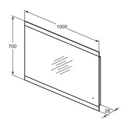 Ideal Standard Spiegel Mirror&Light, 55W, mit seitl. Ambientelicht, 1000x26x700mm... IST-T3348BH 8014140447405 (Abb. 1)