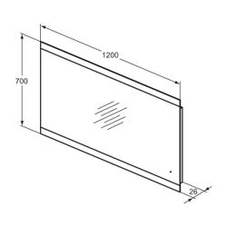 Ideal Standard Spiegel Mirror&Light, 55W, mit seitl. Ambientelicht, 1200x26x700mm... IST-T3349BH 8014140447412 (Abb. 1)