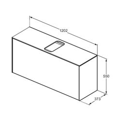 Ideal Standard Waschtisch-Unterschrank Conca, 1 Auszug, mit mi.Ausschnitt, 1202x373x550mm,... IST-T3937Y1 8014140460558 (Abb. 1)