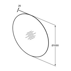 Ideal Standard Spiegel Conca, rund, 1000mm... IST-T3959BH 8014140461777 (Abb. 1)