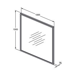 Ideal Standard Spiegel Conca, eckig, 1000x38x1000mm... IST-T3967BH 8014140461852 (Abb. 1)