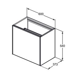 Ideal Standard Waschtisch-Unterschrank Conca, 1 Auszug, ohne Platte, 600x373x540mm, Walnus... IST-T3991Y5 8014140462651 (Abb. 1)