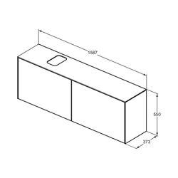 Ideal Standard Waschtisch-Unterschrank Conca, 2 Auszüge, mit Ausschnitt, 1587x373x550mm, E... IST-T3995Y4 8014140462880 (Abb. 1)