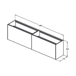 Ideal Standard Waschtisch-Unterschrank Conca, 2 Auszüge, ohne Platte, 1985x373x540mm, Suns... IST-T3999Y3 8014140463115 (Abb. 1)