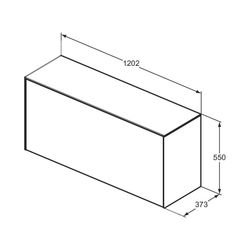 Ideal Standard Waschtisch-Unterschrank Conca, 1 Auszug, ohne Ausschnitt, 1202x373x550mm, W... IST-T4320Y1 8014140463917 (Abb. 1)