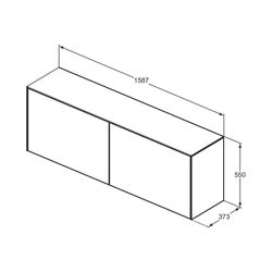 Ideal Standard Waschtisch-Unterschrank Conca, 2 Auszüge, ohne Ausschnitt, 1587x373x550mm, ... IST-T4331Y1 8014140464570 (Abb. 1)