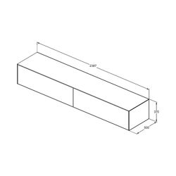 Ideal Standard Waschtisch-Unterschrank Conca, 2 Auszüge, ohne Ausschnitt, 2387x505x370mm, ... IST-T4335Y6 8014140464860 (Abb. 1)