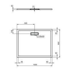 Ideal Standard Rechteck-Brausewanne Ultra Flat New, 1000x800x25mm, Schwarz... IST-T4468V3 8014140486305 (Abb. 1)