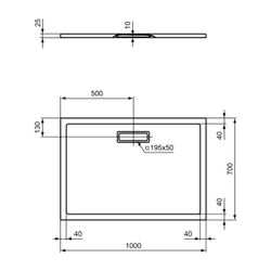 Ideal Standard Rechteck-Brausewanne Ultra Flat New, 1000x700x25mm, Schwarz... IST-T4475V3 8014140486336 (Abb. 1)