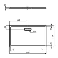 Ideal Standard Rechteck-Brausewanne Ultra Flat New, 1200x700x25mm, Schwarz... IST-T4476V3 8014140486343 (Abb. 1)