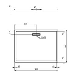 Ideal Standard Rechteck-Brausewanne Ultra Flat New, 1200x900x25mm, Schwarz... IST-T4483V3 8014140486350 (Abb. 1)