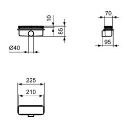 Ideal Standard Ablaufgarnitur Ultra Flat New mit Deckel Schwarz... IST-T4493V3 8014140486589 (Abb. 1)
