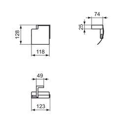 Ideal Standard Papierrollenhalter Conca Cube, eckig, Silver Storm... IST-T4496GN 8014140478959 (Abb. 1)