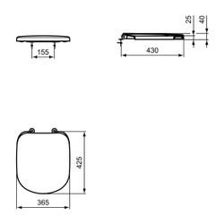 Ideal Standard WC-Kombipaket EurovitPlus, ohne Spülrand, mit Softclosing, 360x530x350mm, W... IST-K881401 4015413081818 (Abb. 1)