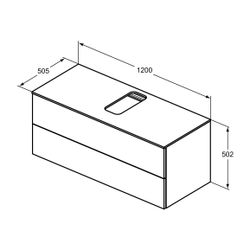 Ideal Standard Deckplatte Adapto, für Waschtisch-Unterschrank 1200mm, Steindekor... IST-UV239FX 8014140453130 (Abb. 1)