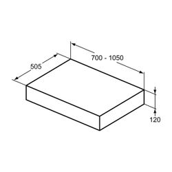 Ideal Standard Konsole Adapto, Sonderzuschnitt, 700-1050mm... IST-U8620DD 8014140451938 (Abb. 1)