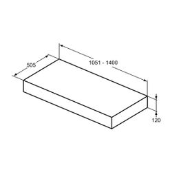 Ideal Standard Konsole Adapto, Sonderzuschnitt, 1051-1400 mm... IST-U8621DD 8014140451945 (Abb. 1)