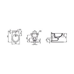 Ideal Standard Wandbidet Eurovit, 1 Hahnloch, 360x520x400mm, Weiß... IST-V493101 8595095903548 (Abb. 1)