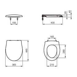 Ideal Standard WC-Sitz San Remo, Edelstahl-Scharniere, Weiß... IST-K705501 4015413906722 (Abb. 1)