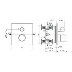 Ideal Standard Badethermostat Unterputz Ceratherm C100, BS2, Rosette 163x163mm, Magnetic G... IST-A7522A5 4015413350495 (Abb. 1)