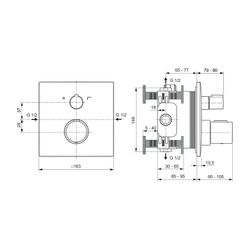 Ideal Standard Badethermostat Unterputz Ceratherm C100, BS2, DVGW, Ros.163x163mm, Magnetic... IST-A7523A5 4015413350532 (Abb. 1)