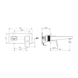 Ideal Standard Wand-Waschtischarmatur Unterputz Ceraplan Ausld.166mm Chrom... IST-BD244AA 3800861103851 (Abb. 1)