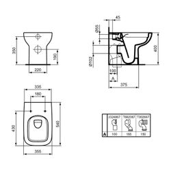 Ideal Standard Standtiefspül-WC i.life A 355x540x400mm Weiß... IST-T452501 8014140485926 (Abb. 1)