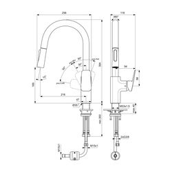 Ideal Standard Küchenarmatur Ceraplan Ausld.216mm mit h.Rohrauslauf für Handbrause Chrom... IST-BD338AA 3800861104995 (Abb. 1)