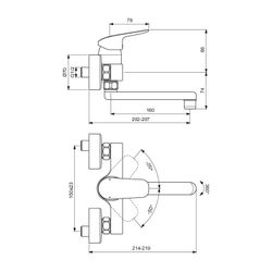 Ideal Standard Wand-Waschtisch-Armatur Ceraflex, Ausld. 160mm, Chrom... IST-B1717AA 3800861055921 (Abb. 1)