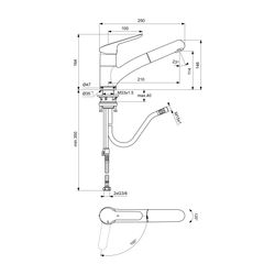 Ideal Standard Küchenarmatur Ceraflex, mit herausz.HB, Ausld.210mm, Chrom... IST-BC143AA 3800861062219 (Abb. 1)