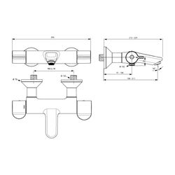 Ideal Standard Badethermostat Aufputz Ceraplus Safe Ausld.194-211mm absp.S-Anschlüsse Chro... IST-A6873AA 4015413340618 (Abb. 1)